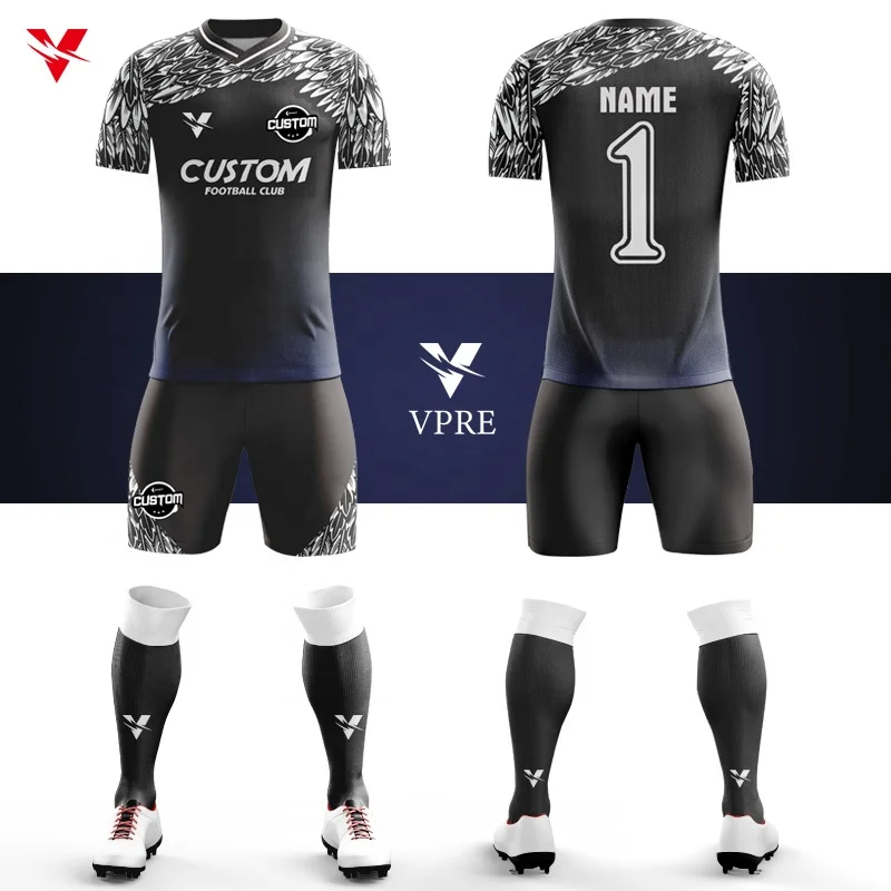 Wholesale Polyester jersey futbol design camisetas de futbol Custom Soccer Uniform Sets Mens retro soccer shirt With Logo W002