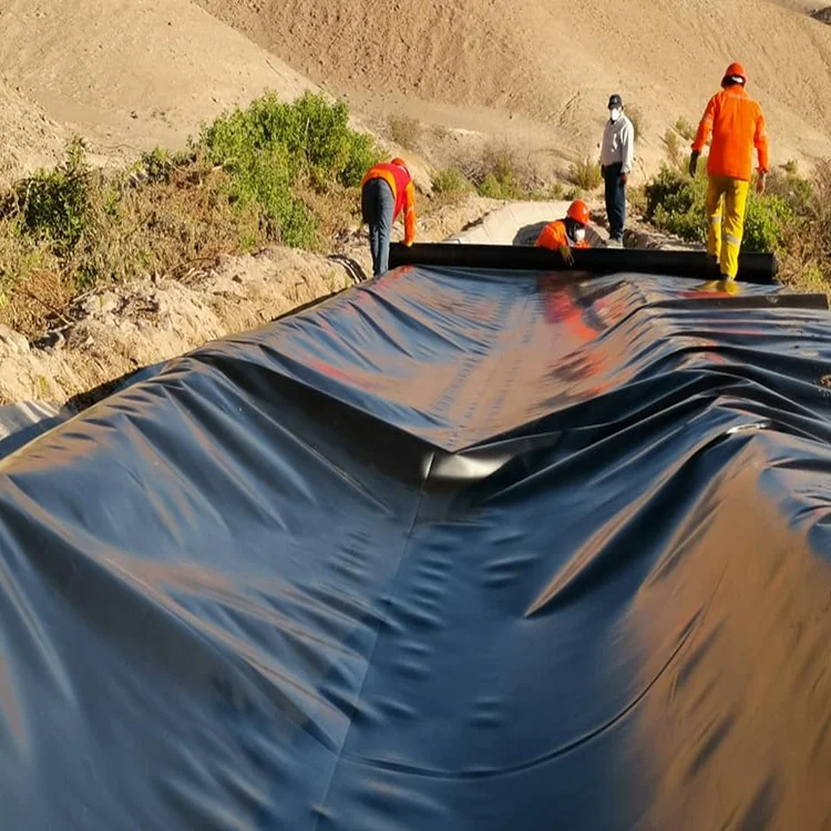 HDPE Black Geomembrane 2mm HDPE Pond Pool Liner 1mm Waterproof Plastic Dam Liners 0.5mm 500 Microns Fish Pond Liner Geomembrane