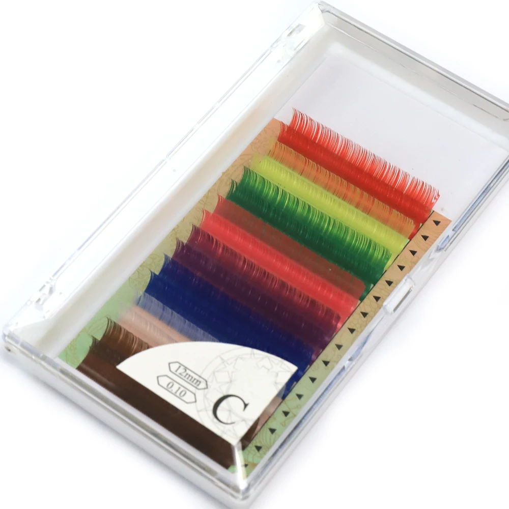 
lashes vendor for Korean silk colorful eyelash extensions Wholesale Prime Silk Lash Individual Eyelash Extensions 