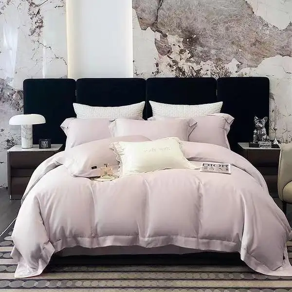 High Quality 50S Tencel Solid Pattern  Bedding Set Comfortable Soft Luxury Duvet Cover Set for Home