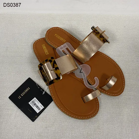 Latest design open toe ladies shoes  style women Flat summer shoes