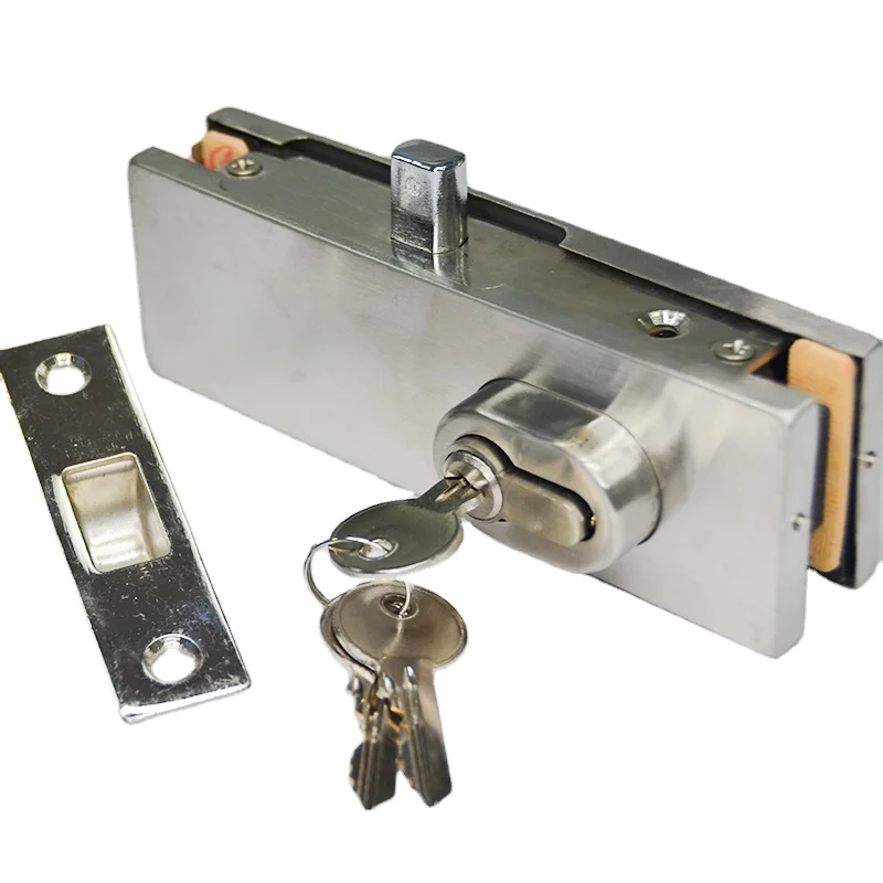 304 Glass Door Handle Lock Clamps Stainless Steel Door Fittings