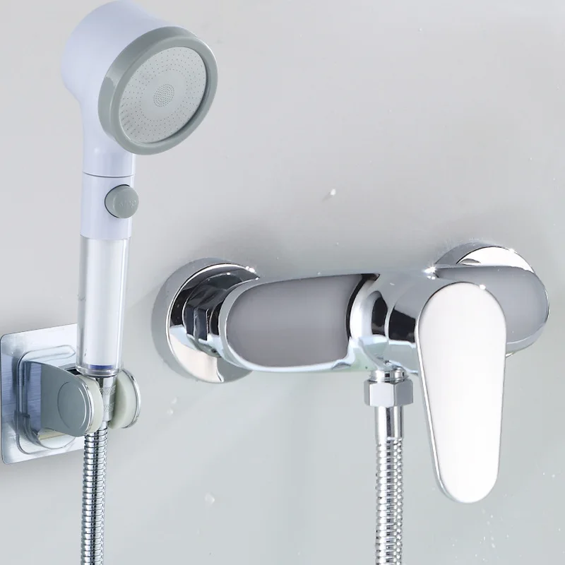 Shower Mixer Bar Chrome Wall Mounted Shower Faucet Brass Shower Mixer