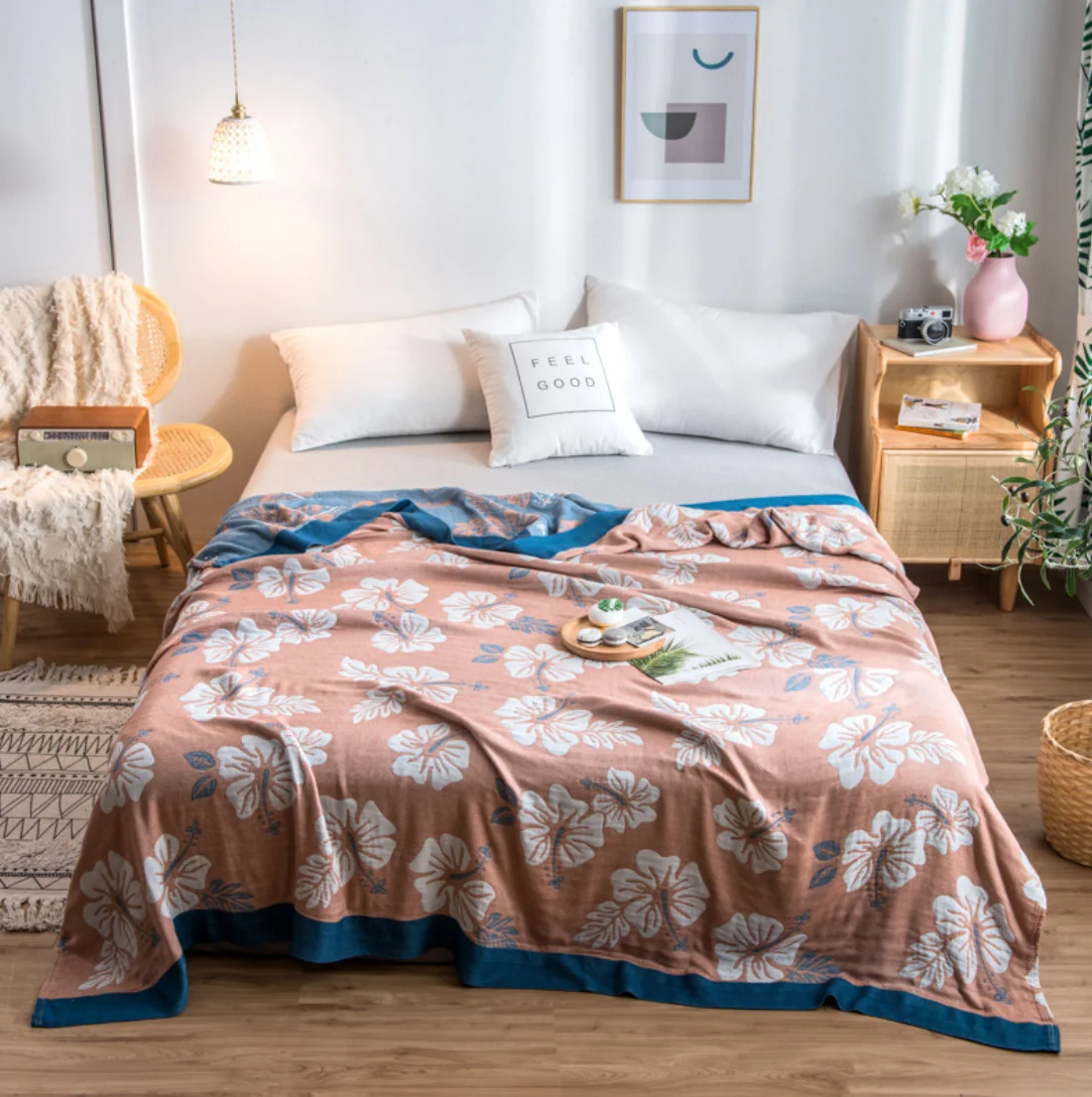 60% Bamboo 40% Cotton Knitted Large Towel Bed Sheet Thin Quilt Sofa Blanket