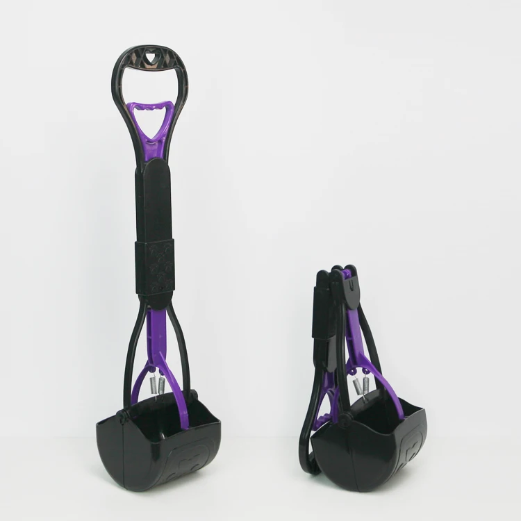 Puda Pet Perro Portable Dog Long Handle Waste Pooper Travel Outdoor Foldable Poop Bag Scooper