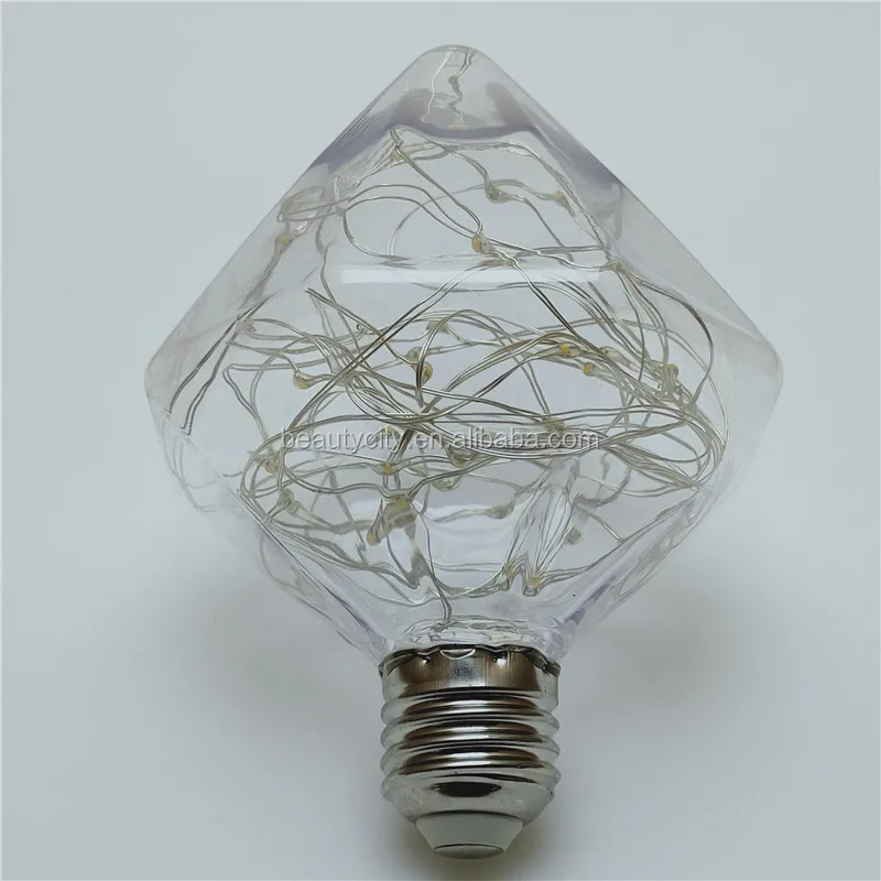Transparent glass custom shapes of seven colored lights 0.5W 0.8W 1.4W decorative retro globe LED light bulb copper wire lamp