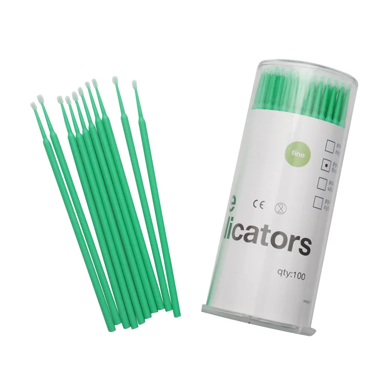 100 Pieces Dental Applicator Brushes Disposable Micro Brush Applicators Microswabs Microbrush for Eyelash Extension