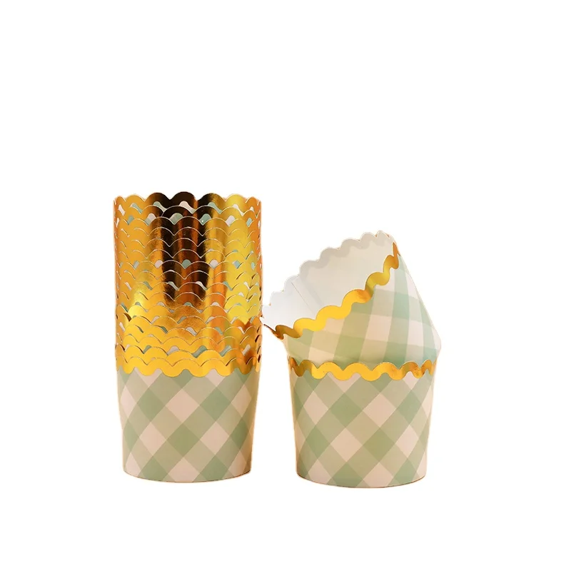 Горячая Распродажа для кексов Форма для выпекания, 50 шт в наборе, пресс-формы для выпечки Бумажные стаканчики Зеленая Сетка бумагу для маффинов стаканчик суфле чашка