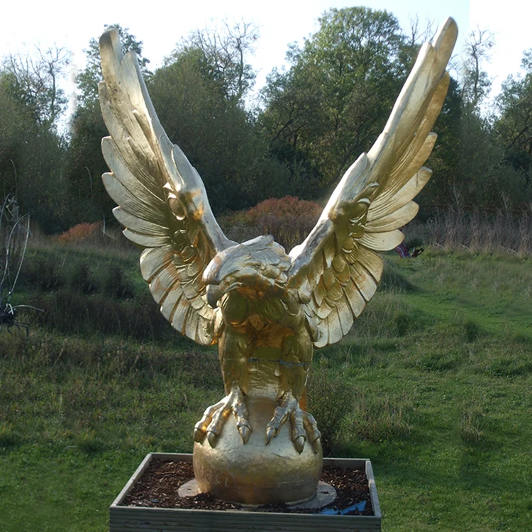 Factory Casting Metal Brass Eagle Sculpture Life Size Bronze Statue For Garden Decoration