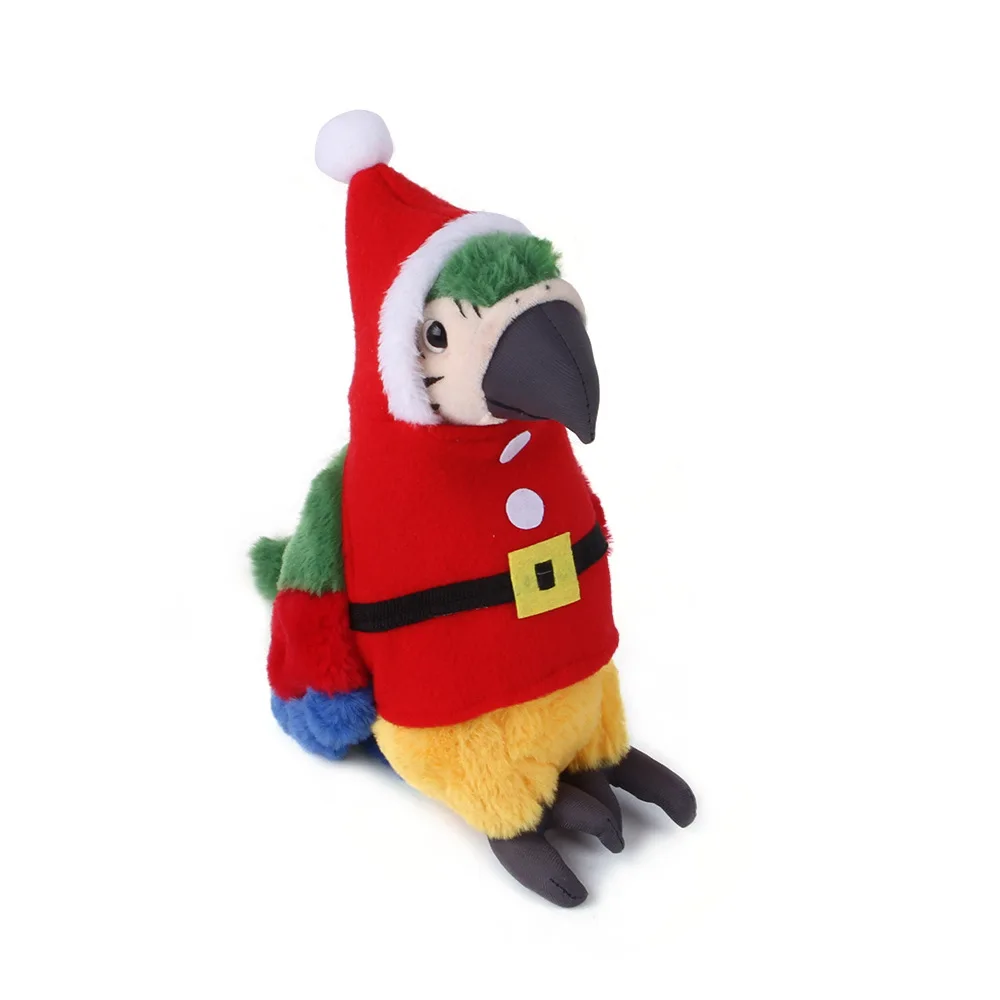 Bird Autumn and Winter Thick Warm Clothes Parrot Flying Suit Christmas Decorative Clothing Santa Costume with Hood