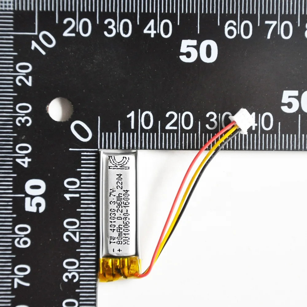 Small 3.7V 80Mah TW401030 Polymer Li-Ion Battery
