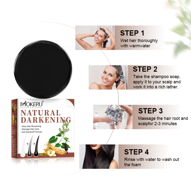 Original Manufacturer Black Hair Soap for hair washing Herbal Hair Darkening Soap 100% ammonia free health color dye