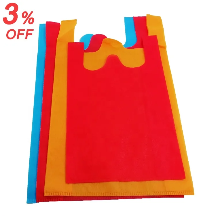 Instead of plastic bag eco-friendly nonwoven t shirt bags in tnt material