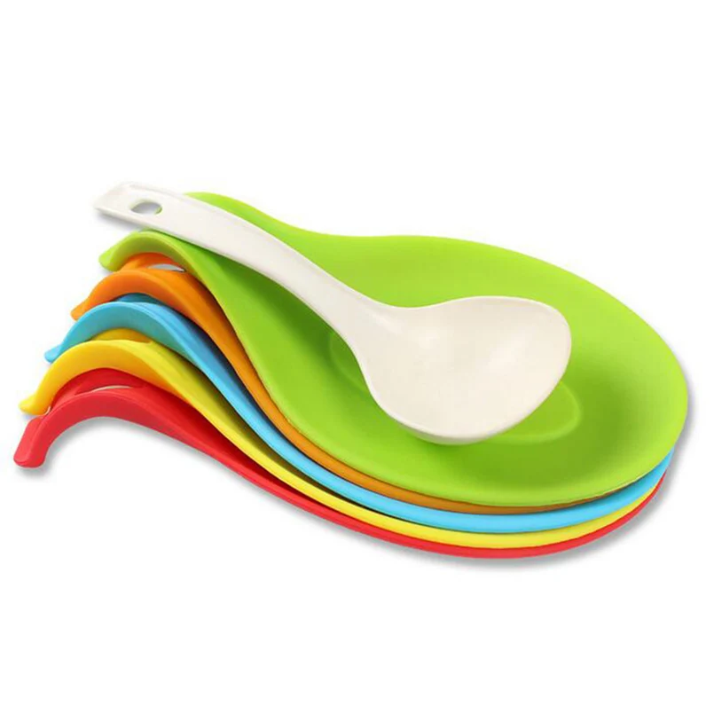 Storage Rack Spatula Chopsticks Holder Non-Slip Pad Heat Resistant Cooking Kitchen Tool Silicone Spoon Rest