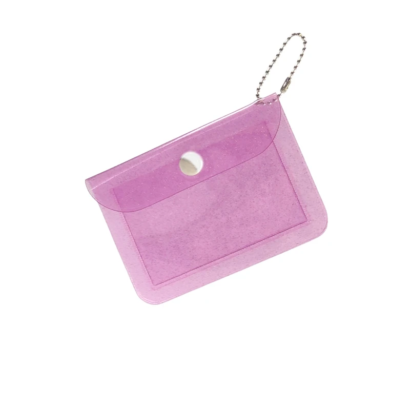 Fashion PVC clear wallet women small keychain transparent waterproof mini coin purse for kids girls
