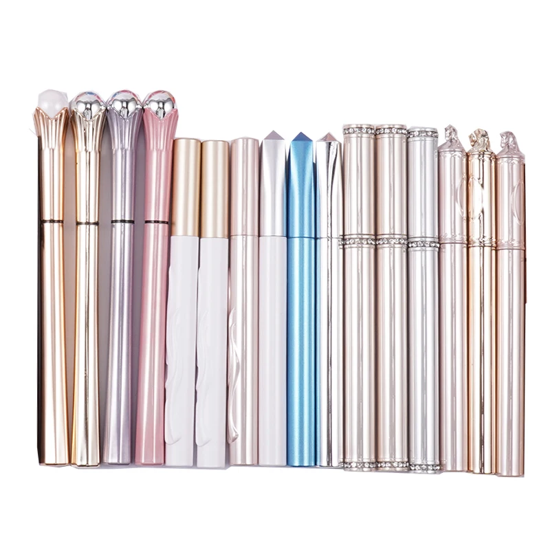 50pcs moq private label Custom logo liquid eyeliner pencil  glitter waterproof eyeliner pen black bulk eyelash sticker