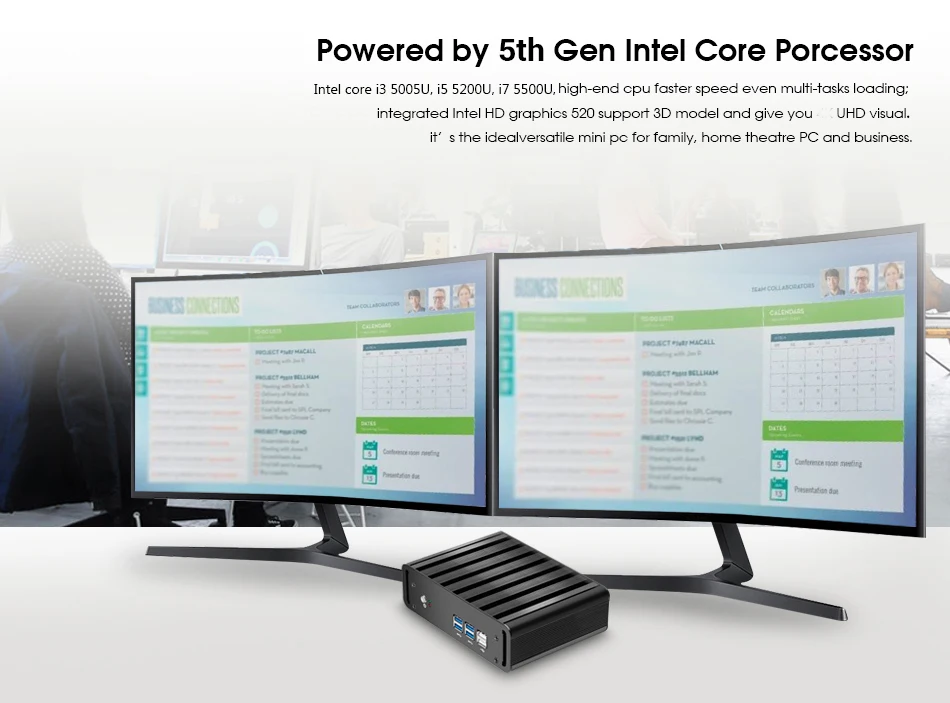  Мини pcl i7 7500U 2 70 ГГц компьютер DDR3L 1300/1666 МГц 1 35 в оперативная память Msata SSD SATA 4K HD VGA Wi-Fi Gigabit LAN настольных
