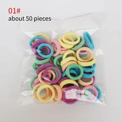wholesale fashion nylon hair ties 50 pcs per set 3 cm towel high elastic baby hair bands girls