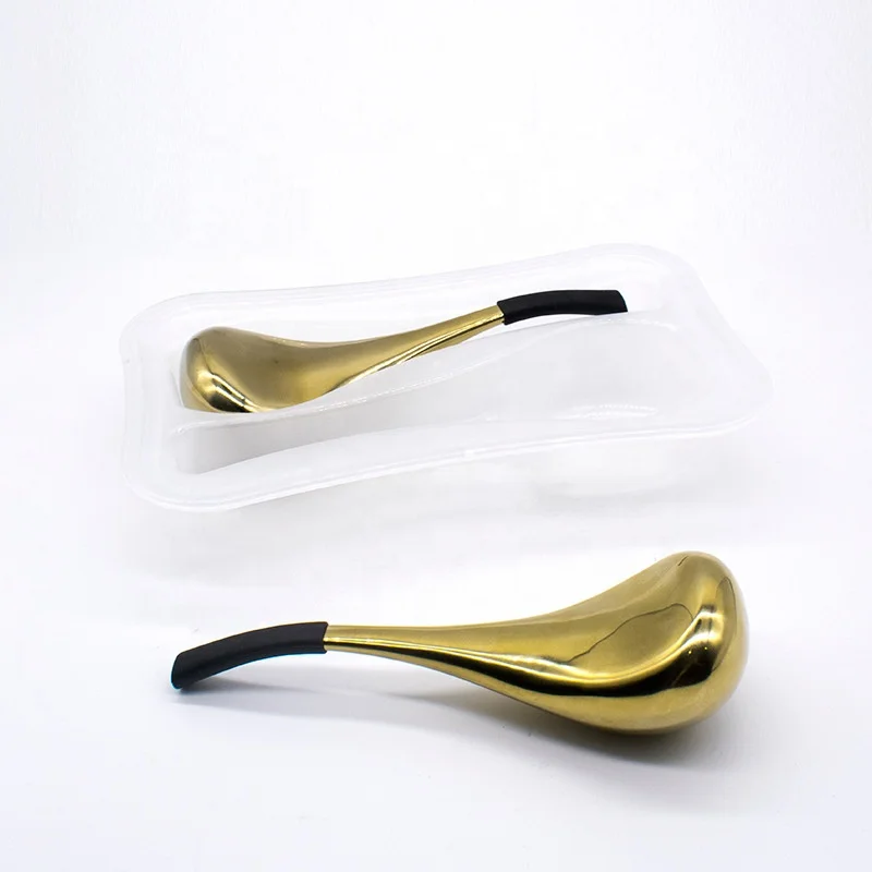 Skin cyro therapy pain relief facial chilling massager spoons handheld stainless steel ice spoon facial massager