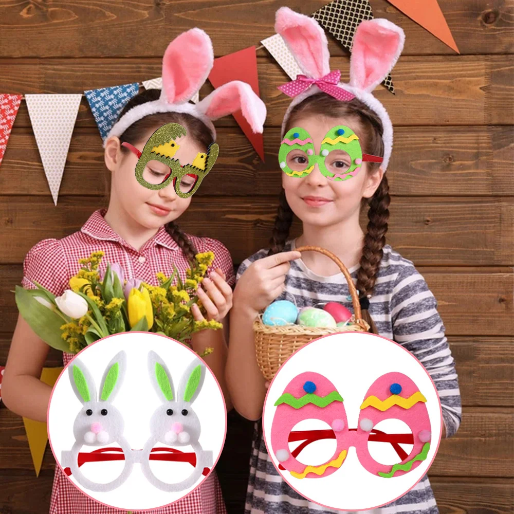 2024 Easter party decoration easter plastic egg Cartoon animals and eggs glasses for easter decoration 2024 supplies kids toys
