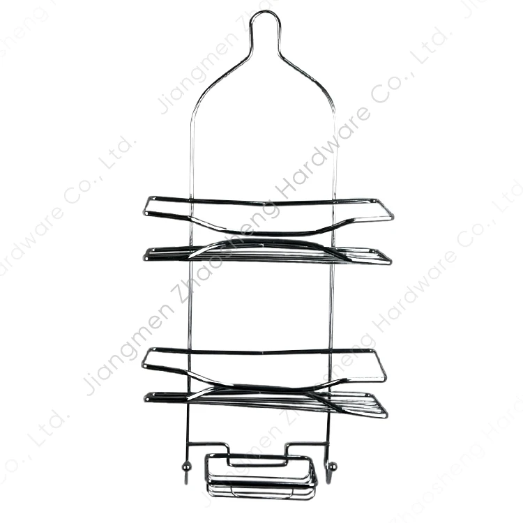 No Drilling Multi-layer Metal Drain Rack Towel Organizer Shower Caddy Basket Wall Shelf for Bathroom with Hooks Soap Dish Holder