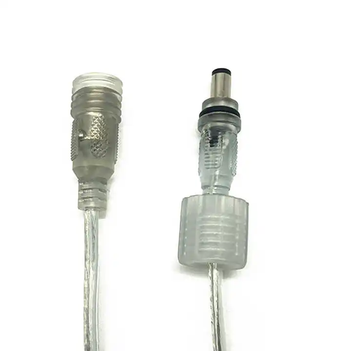 6/8/12mm transparent wire neon light switch with cable,  2 meters neon wire transparent wire with DC socket and switch