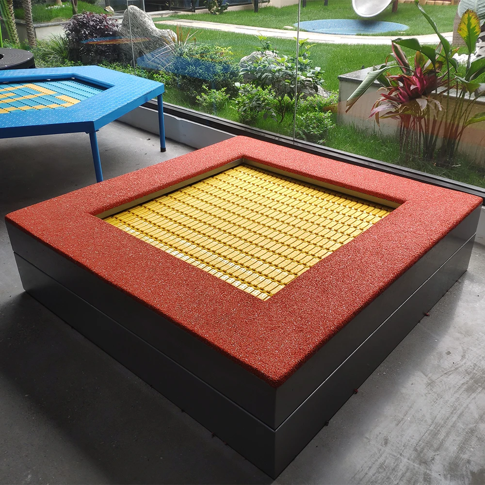 Outdoor Integrated Buried trampoline with frame street trampoline park children entertainment trampoline