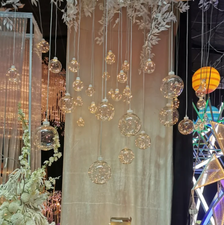 Acrylic Ball Chandelier Starry Wedding Background Hanging for Sale