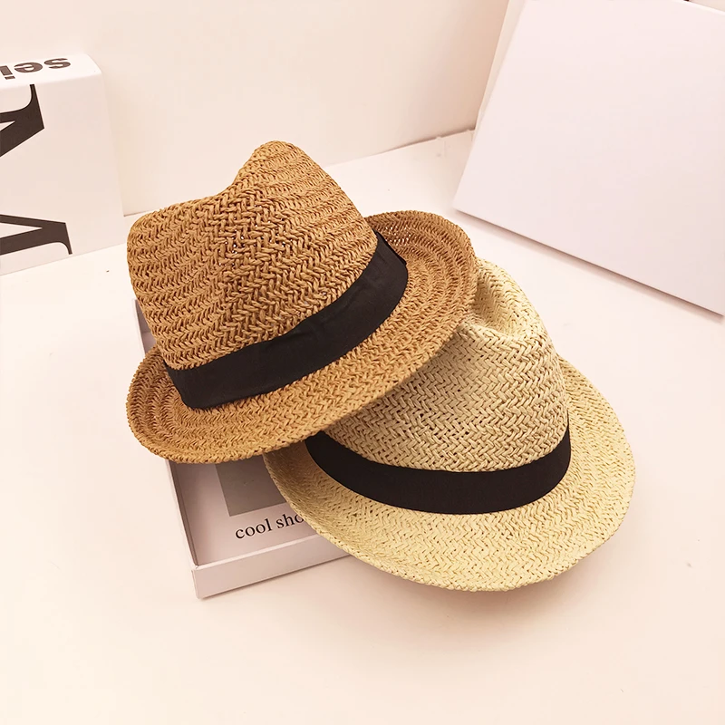 Mens Fedora Paper Straw Beach Cowboy Panama Bucket Oversized Foldable Fedora Straw Hat