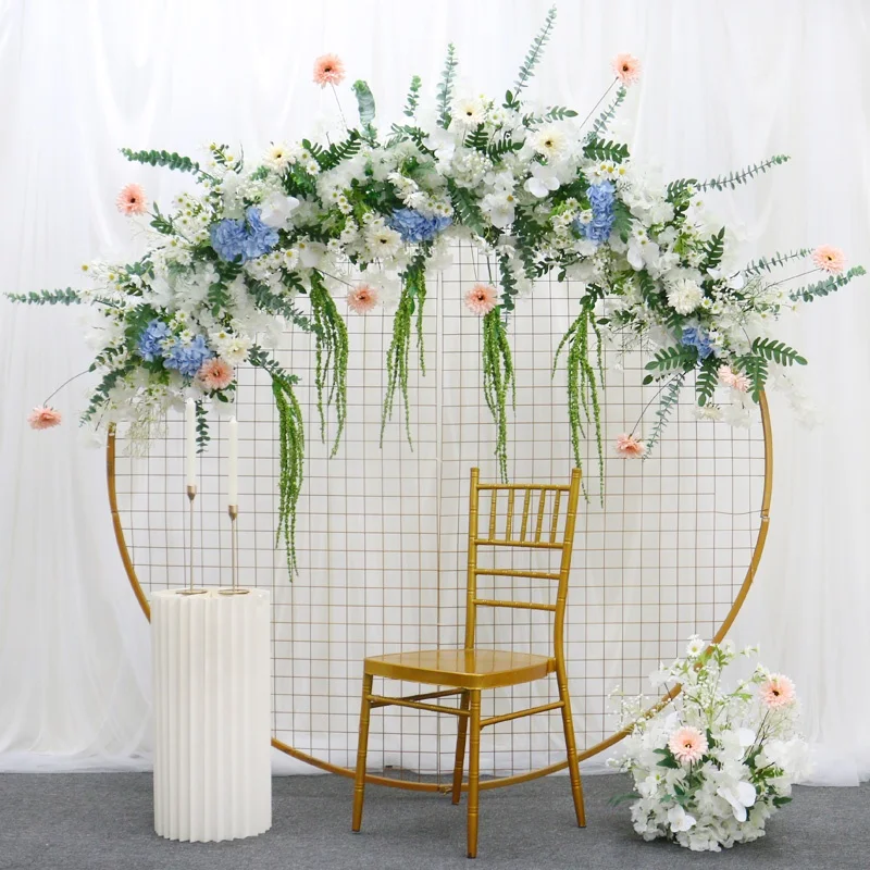 Daisy Gypsophila Orchid Eucalyptus Leaves Wedding Arch Decor Artificial Flower Row Arrangement Event Party Hang Floral