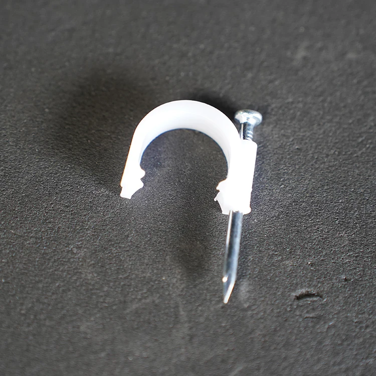 Good Quality manufacture Plastic circle round electrical wire cable clips with nail
