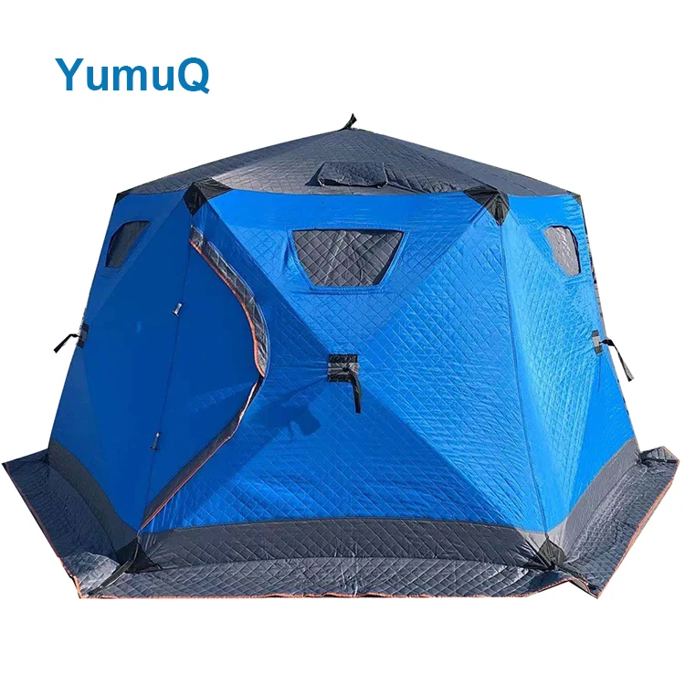 Yumuq 350 см Размер Открытый кубика льда Pop Up рыболовная палатка 3 слоями хлопчатобумажной ткани для зимней рыбалки 6 человек