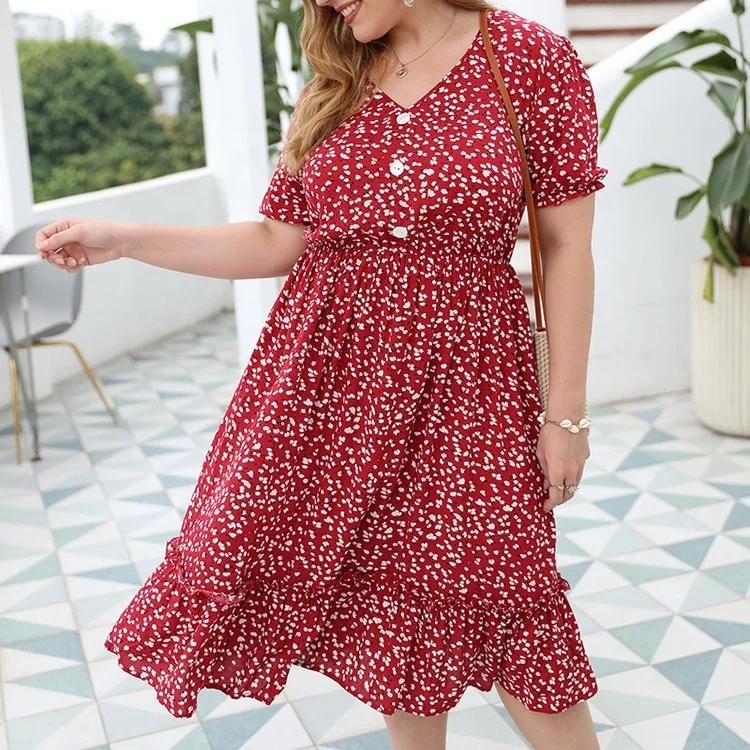 Factory direct sale summer temperament commuter floral clothes dress for womens