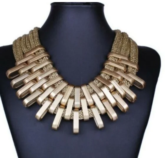 LADIES & WOMENS CHUNKY CHOKER STATEMENT BIB CHAIN CHARM FASHION NECKLACE C2101