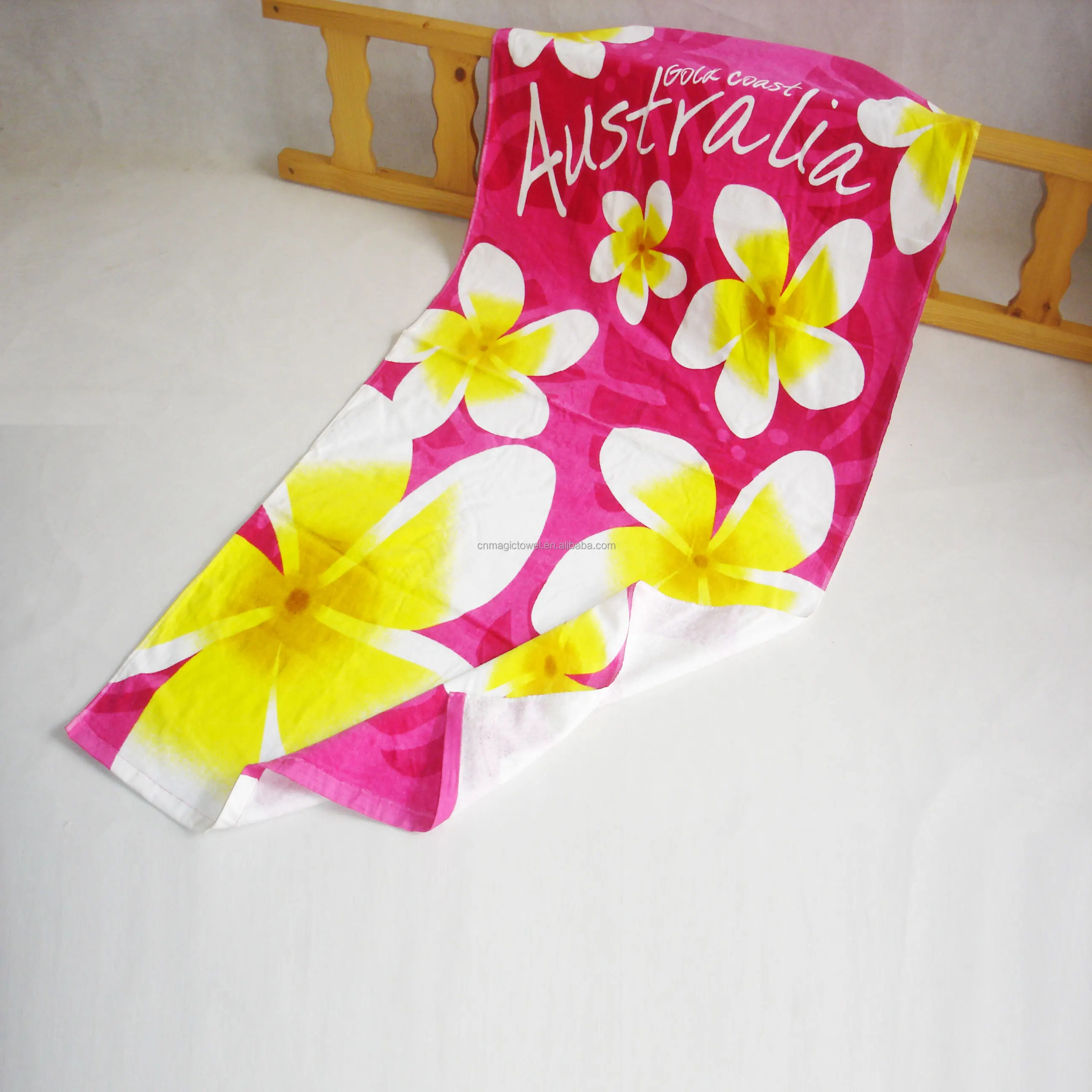 Small MOQ high quality custom design digital reactive printing beach towel soft dry body bath towel 100% cotton pool towel