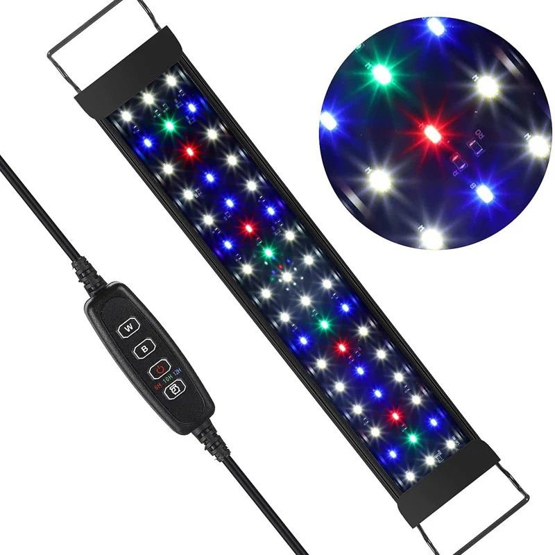 Настраиваемый аквариумный светодиодный источник света IP68 водонепроницаемый RGB Светодиодное освещение 24/7 работы с изменяемым излучающим цветом коралловый риф