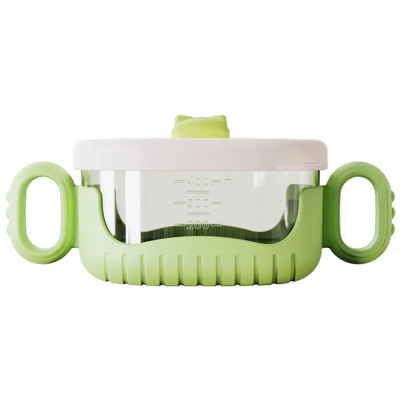 Baby complementary food with anti fall handle, convenient for babies to go out, kindergarten to eat bowls and meals