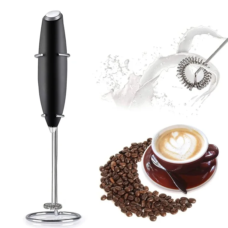 Powerful Milk Frother Fast Handheld Drink Mixer - Electric Whisk Foam Maker for Coffee Lattes Cappuccino Hot Chocolate