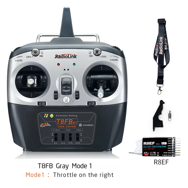 Hot Selling Radiolink T8FB BT 8 Channels 2.4G Radio Controller with Receiver R8EF R8FM Remote Transmitter for FPV Drone
