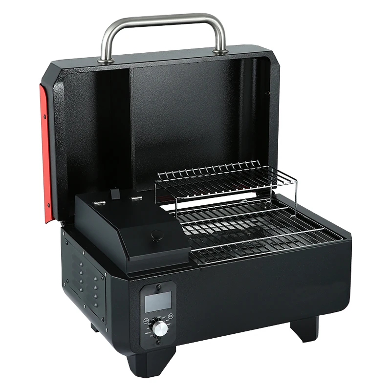 High Quality Smart Electric Charcoal Pellet Smoker Grill with Control panel for household .