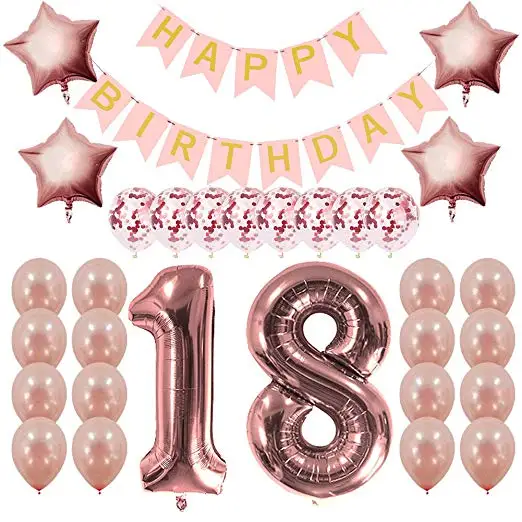 Оптовая продажа, 40 дюймов, 18-е розовое золото, украшения для дня рождения, шары из розового золота с цифрами, украшения для юбилея, дня рождения