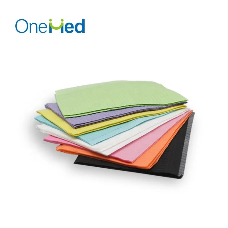Patient Oral Exam 2ply paper and 1 layer waterproof film absorbent dental bib for dental use