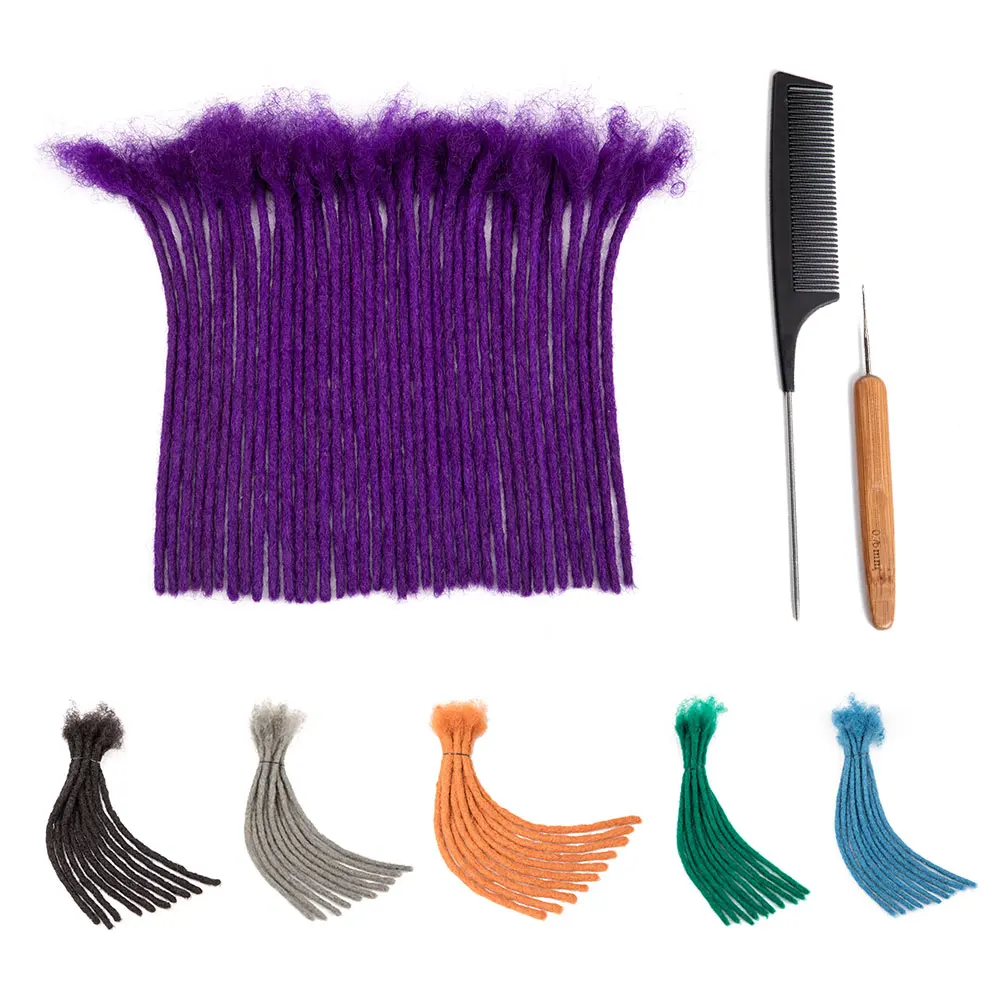 BLT Wholesale Price Purple Color Afro Dreadlock Extensions Human Hair Crochet Braids Dread Loc Extensions