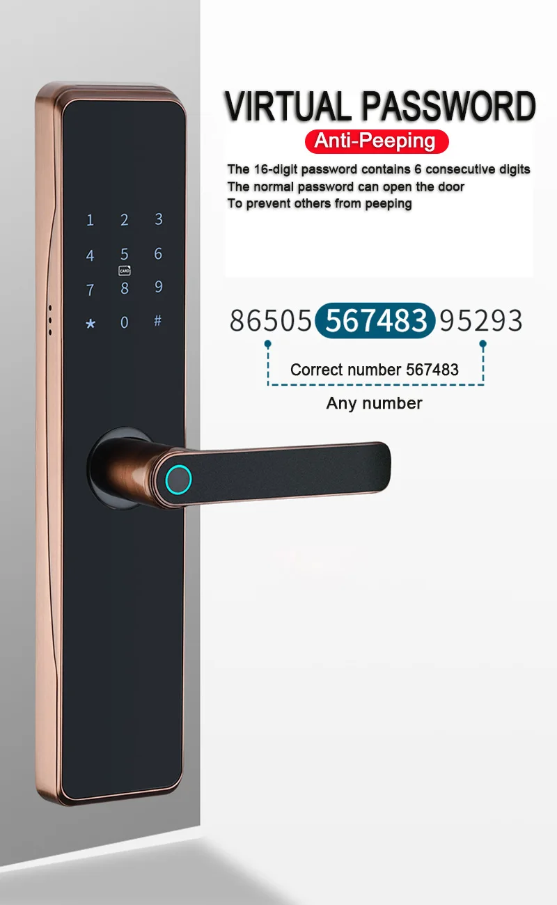 z9  door lock Tuya WIFI fingerprint password Smart lock RFID Card Factory price