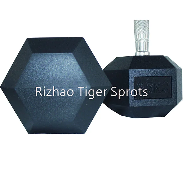 Rubber dumbbell manufacturer wholesale rubber hex dumbbell