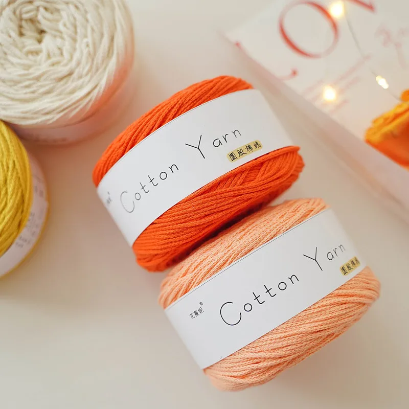 100% cotton thread 100g macrame rope 1.5-2mm woven DIY hollow cotton yarn for bag