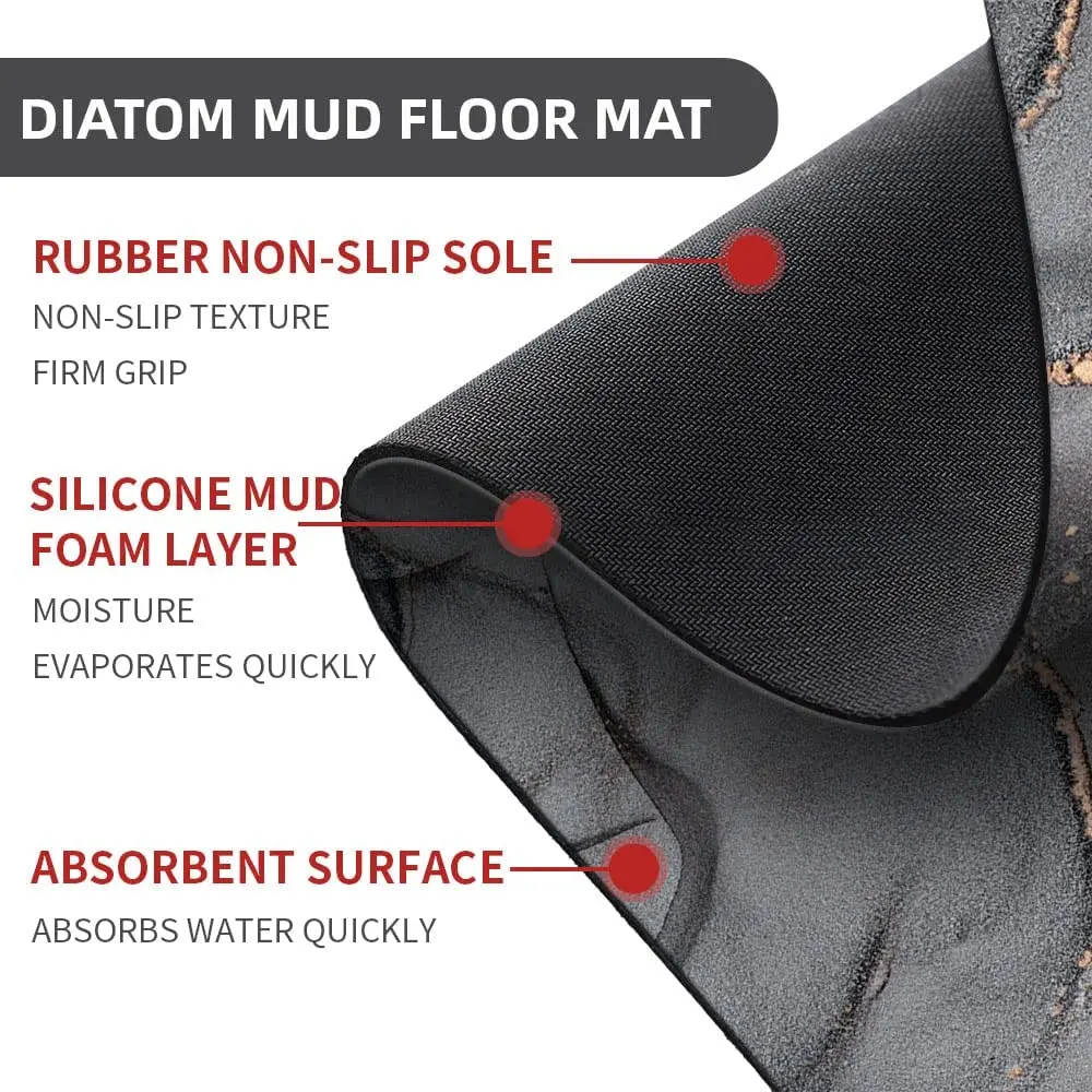 CF BAR18 Wholesale Soft Fast Drying Non Slip Bathroom Rugs Floor Shower Mats Diatomite Diatom Mud Absorbent Bath Mat Rugs