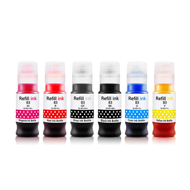 Ocbestjet 70ML Gi-83 Water Based Refill Dye Ink Printer Ink Refill Kits GI-X3 For Canon PIXMA G610 G510 G620 G540 G640 G550