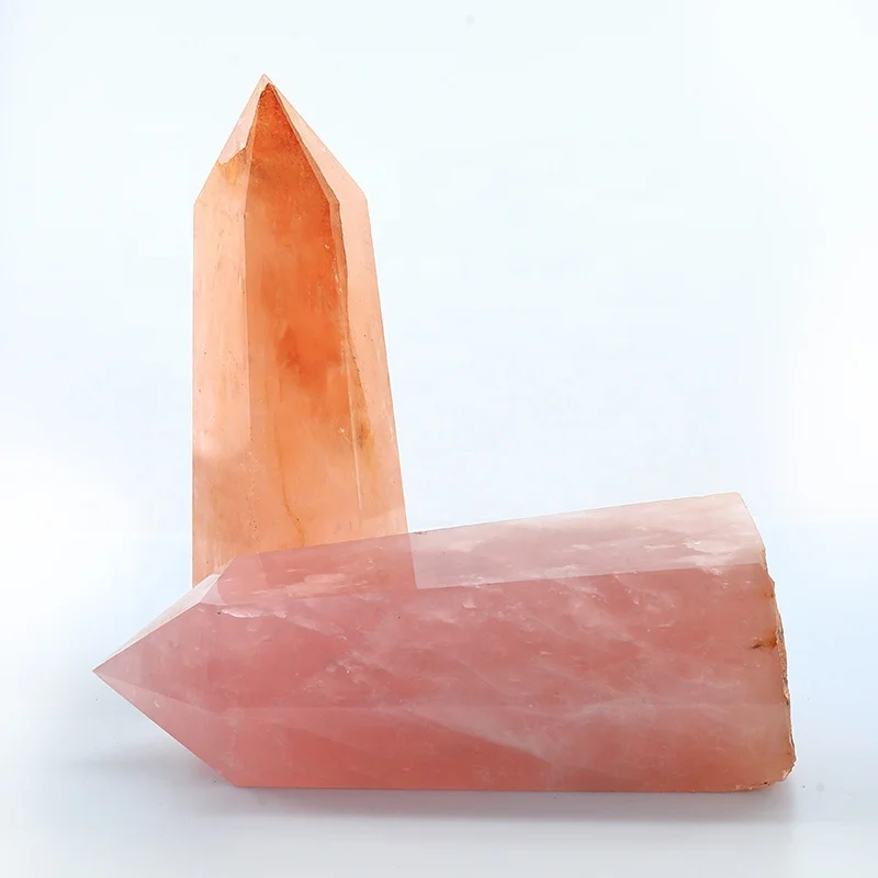 Wholesale Natural large Crystal Obelisk Top Quality Natural Rose Quartz Crystal big Wands Points