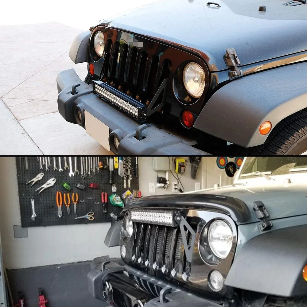 Led Light Bar Front Grille Above Bumper Mounting Brackets For Jeep Wrangler JK 2007-2016 Auto Led Bar Working Lamp Holder